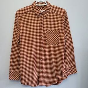 Aritzia Tna Brisco Blouse Checkered Flannel Button Down